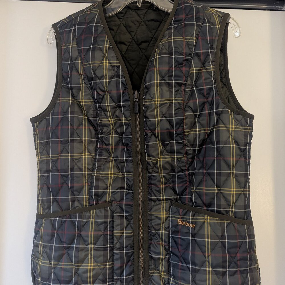 Quilted Green Plaid Vest by Barbour